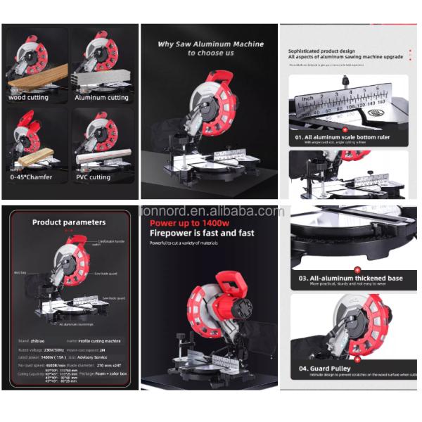 Electric Compound Corded Miter Saw Ideal for Building Material Shops and Wood Working