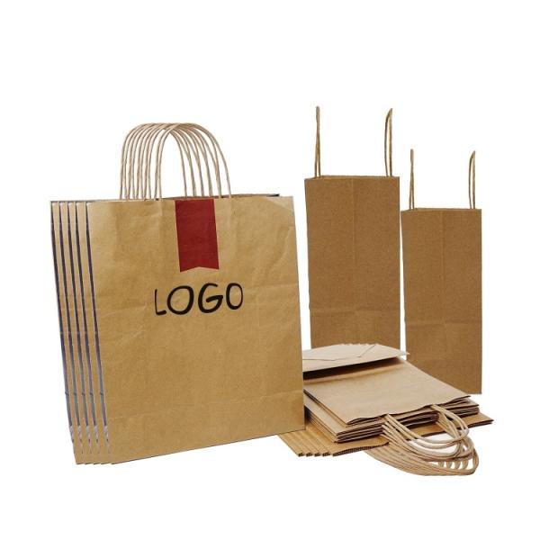 Wholesale customized logo eco-friendly biodegradable disposable food kraft paper bag