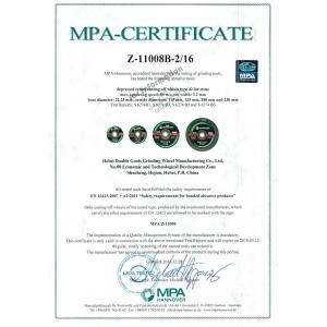 Hebei Double Goats Grinding Wheel Manufacturing Co., Ltd Сертификации