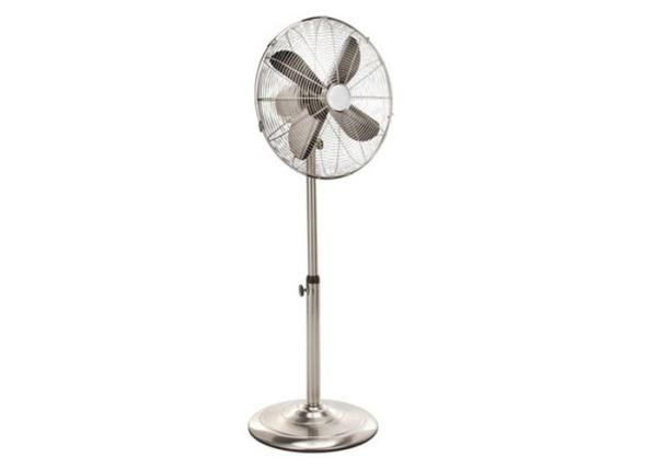 Tilt Angle Adjustable Metal Blade Oscillating Fan Brushed Stainless Steel Color
