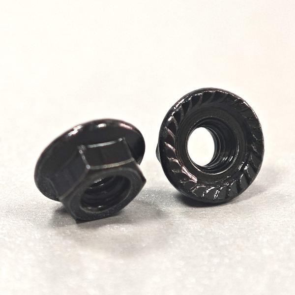 Las nueces de la brida hexagonal dentadas de zinc negro DIN Sistema de medición de pulgadas imperiales estándar