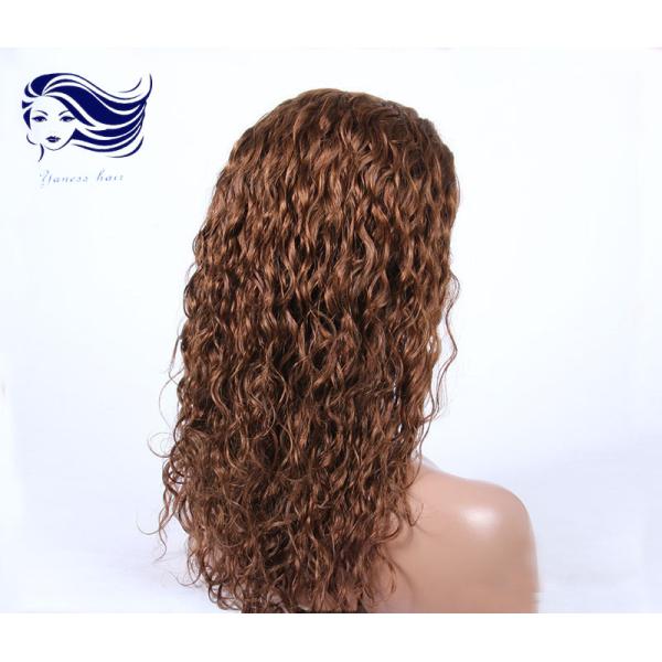 Парики шнурка естественных реальных человеческих волос полные русые с 7A ранг