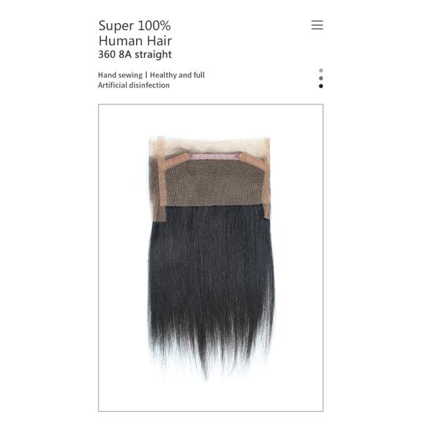 Seamless Undetectable 360 Lace Frontal Human Hair Closure 4 By 4