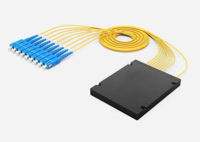 Low Insertion Loss Optical Cable Splitter , Low PDL 1x8 PLC Splitter ABS Tube 2.0mm 1M Cable