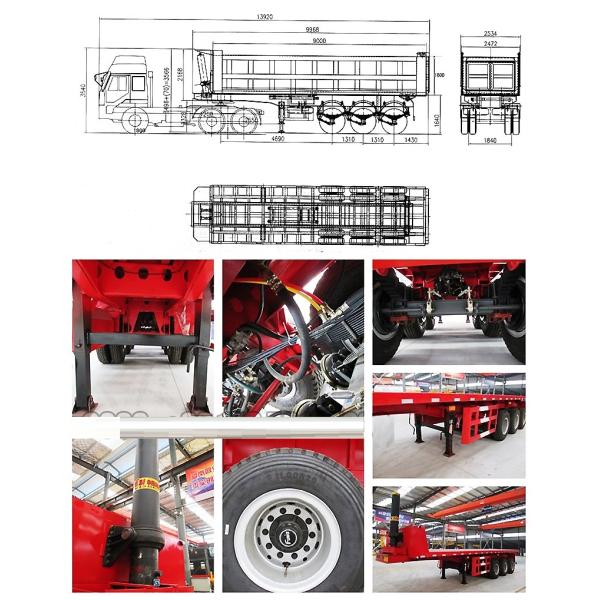 Гидравлический цилиндр заднего отвода полуприцепа с наклонителем заднего тягача прицепа для тяжелой работы