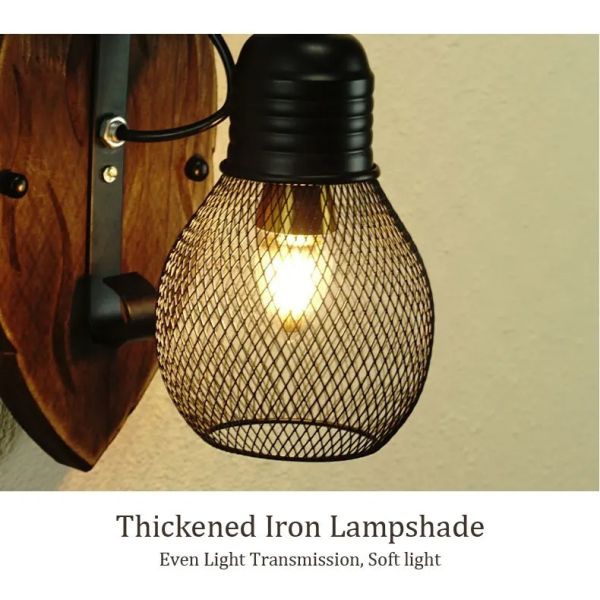 Coffee Restaurant Bar Antique Vintage Black Iron Net wall lamp (WH-VR-130)