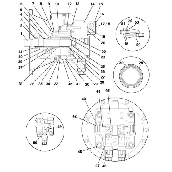 Belparts Excavator Swing Motor For JCB JS240 JS260 JS460 Swing Parts 20925266