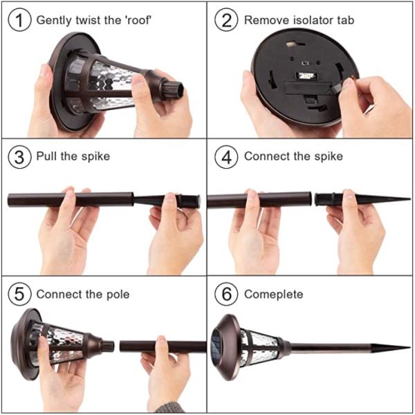 Bronze Finished 19 Inch 2V Solar Led Lawn Lights