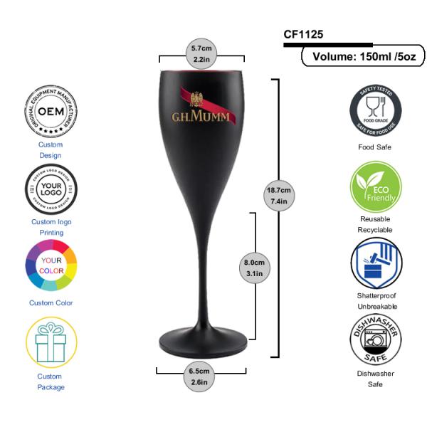 Party 150ml Plastic Champagne Glasses Cocktail Plastic Wine Goblet Customized Color And Logo