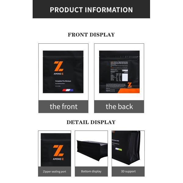 1 кг 2 кг Плоская подкладка из фольги Майлар с облицованной пластиковой смесью с сывороточным белком в порошке с циппом