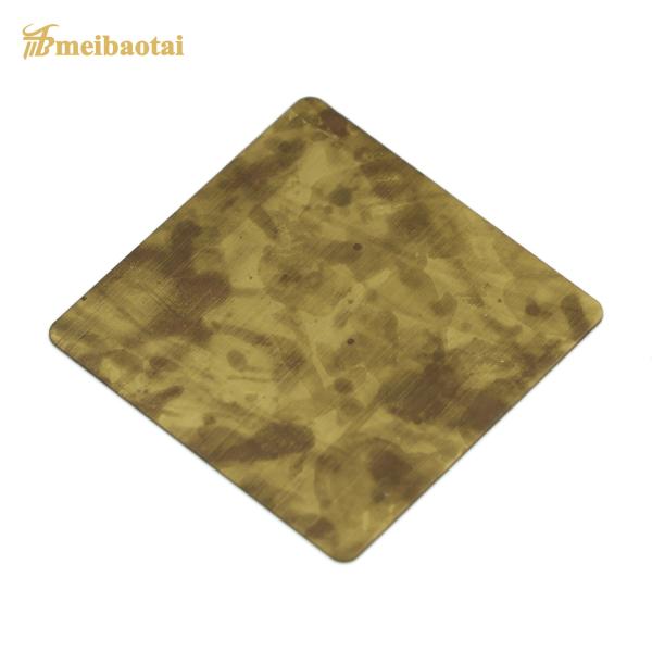 Brushed Mirror Hairline Stainless Steel Sheet Bronze Gold Color PVD Plating