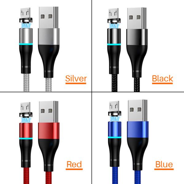 Nylon Braided 5A Magnetic 3 In 1 USB Charging Cable 45g