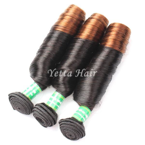 Two Tone Soft  Ombre Peruvian Virgin Remy Hair / Romance Spiral Curl Natural Hair