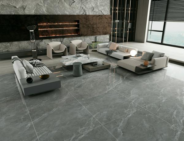 900x1800mm Grey Polished Glazed Porcelain Tile 0.5% WA