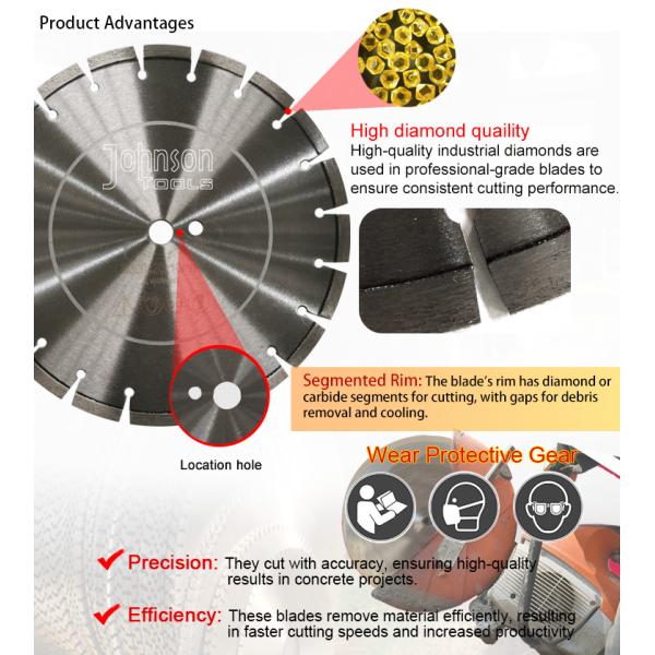 300 350 Mm Diamond Hand Held Saw Blade For Dry Cutting Concrete, Reinforced Concrete, Brick, Etc.