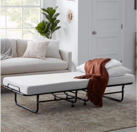 Get a Good Night's Sleep with Our Single Folding Bed Guest Bed and Mattress on Wheels