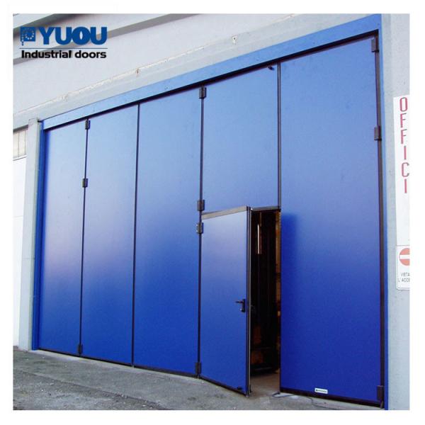 57mm Sandwich Panel Industrial Sliding Folding Doors 300W Bifold Fire Station Doors