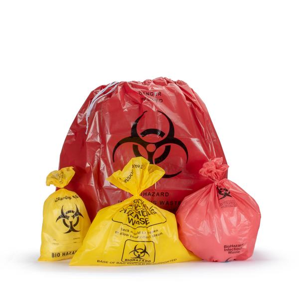 Сумки отброса Biohazard HDPE Drawstring Autoclavable для больницы