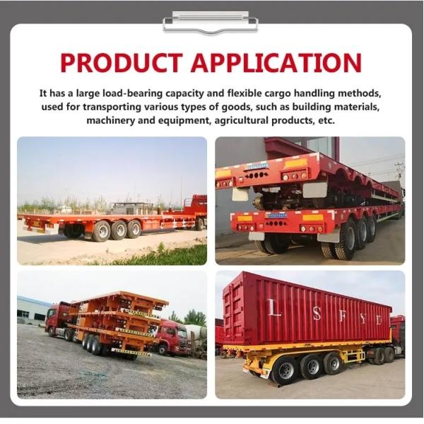 3 Axle 20FT 40 FT Trailer Chassis Flat Bed Flatbed Trailer for Long Distance Transport
