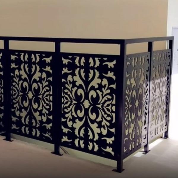 Powder Coating Black Aluminum Fencing Panels Outdoor Metal Durable