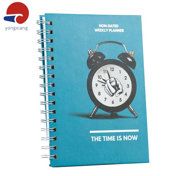 Color Printed Custom Hardcover Journal Spiral Binding Custom Weekly Planner With Elastic Band