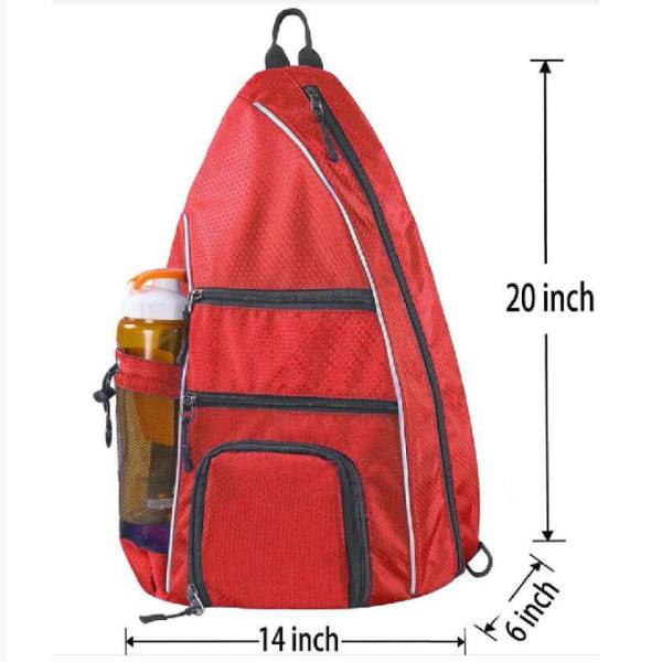 Изготовленная на заказ на открытом воздухе реверзибельная взаимная сумка слинга ракетки тенниса спорта тела