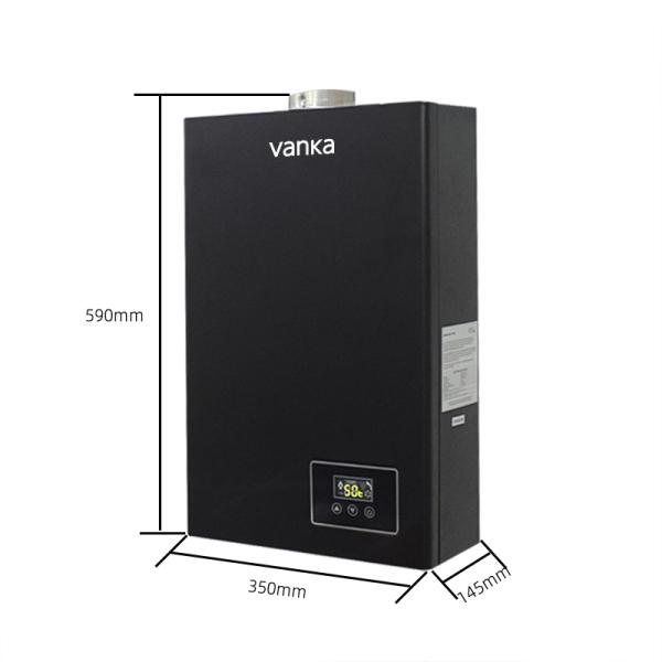 Calentador de agua negro de temperatura constante gas de petróleo instantáneo licuado gas natural baño calentador de agua de gas doméstico