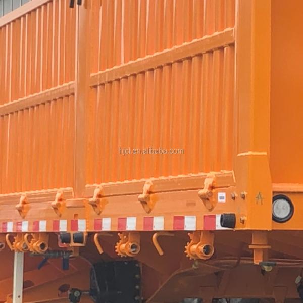 CIMC HUAJUN 50t Tri Axle Cement Transportation Fence Cargo Trailer with 12R22.5 Tires