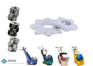 8 Point Tungsten Carbide Cutters Installed In Drums For Concrete Scarifiers