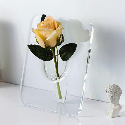 Caixa de flores de acrílico de 15 x 20 cm, transparente, de 8 mm de espessura.