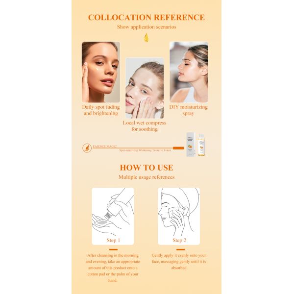 OEM Custom Beauty Products Tumeric Face Essence Liquid Manufacturer Removes Freckles Repairs Shrink Pores Whitens Skin for