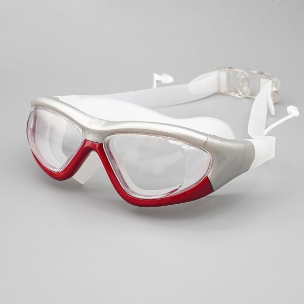 White Silicone Swim Goggles Water Sports Comfortable Swim Goggles For Adults