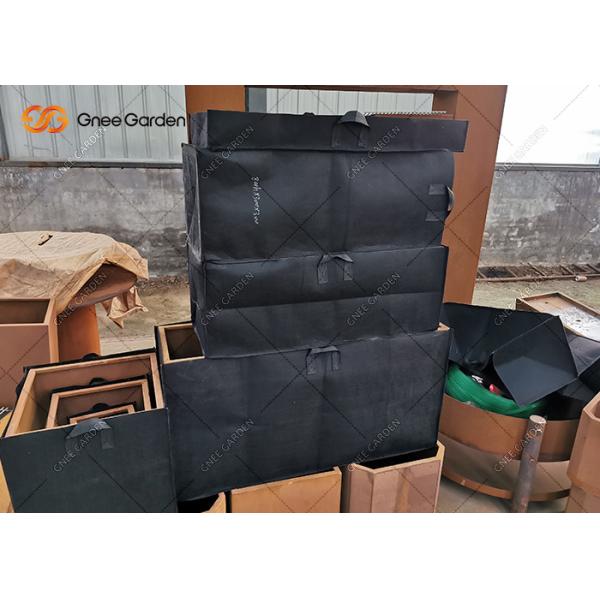 Length 300mm-1000mm Outdoor Metal Planter Corten Steel Rectangular Planter