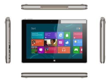 tabuleta do portátil do tela táctil de 600g 2in1 Windows, 10,1 tabuleta de prata de Windows 10 da polegada