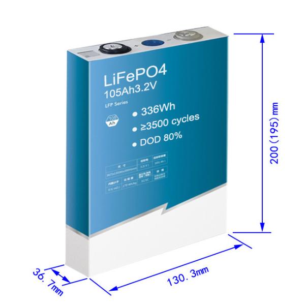 Lifepo4 105Ah 3.2V Prismatic Battery Cell 3500 Cycle for Boats Electric Vehicles ESS