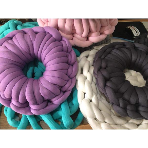 Cosy Crocheted Chunky Knit Cat Bed Nonslip Washable 35cm 40cm 45cm Donut Cat Bed