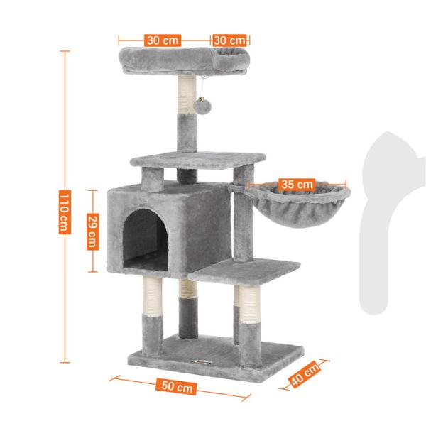 Contemporary Songmics Cat Tree Accessories Modern Looking Multilevel 110 Cm Tall