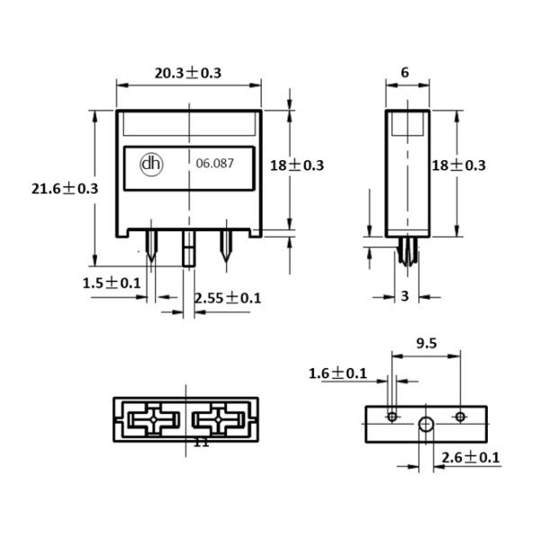 Плавкая часть предохранителя 06087 06 PCB JH-7032 JH7032 патрон предохранителя 087 лезвий для взрывателей ATC ATO