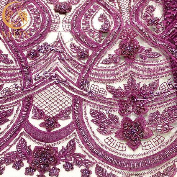 Dropshipping Handmade 3D Embroidery Lace Fabric for Wedding Dress