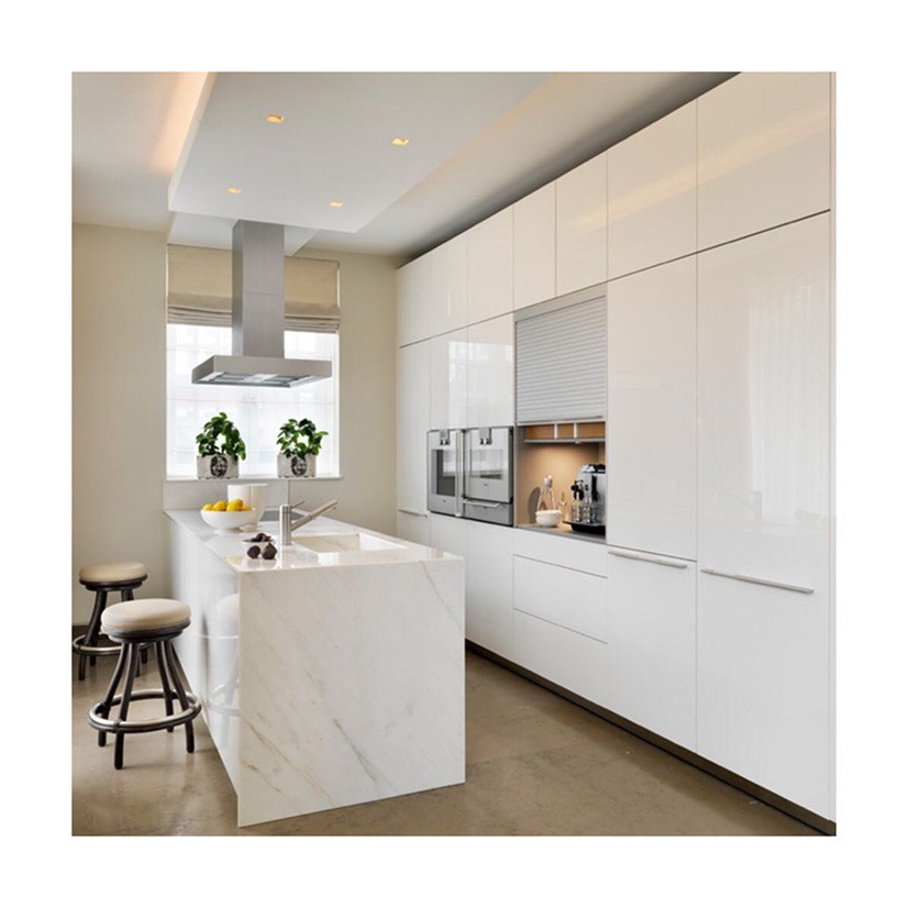 Modern Lacquer Kitchen Cabinets with Waterproof and Fireproof Advantage