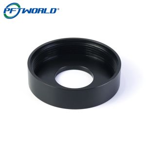 High-precision CNC turning of black Delrin plastic parts 