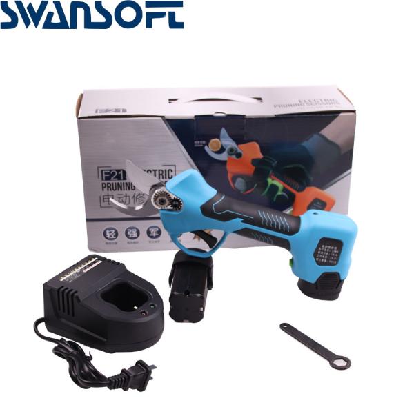 Swansoft Electric Garden Pruner Scissors Cordless Electric Pruning Shears 2.5CM Battery Orchard Pruner