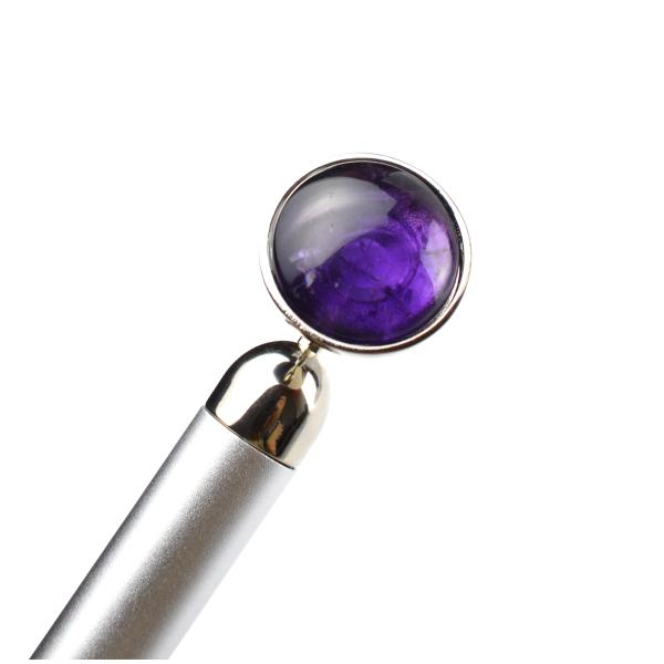 Customized Logo Natural Amethyst Acupressure Gua Sha Beauty Stick Massage Therapy Tool for Full Body Relaxing Massage