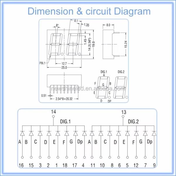 0.56 Inch 2 digit LED Seven Segment Display