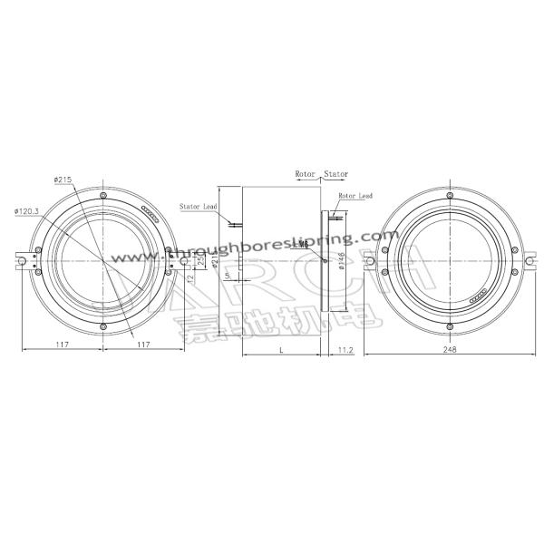 ID120mm Through Bore Slip Ring Transferring Power or Data for Heavy Equipment Turrets
