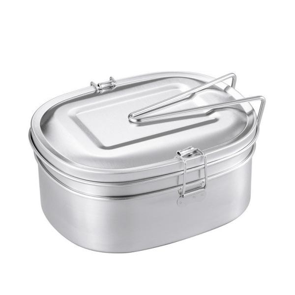 Customization Outdoor Stainless Steel Lunch Box Portable Metal School Food Container