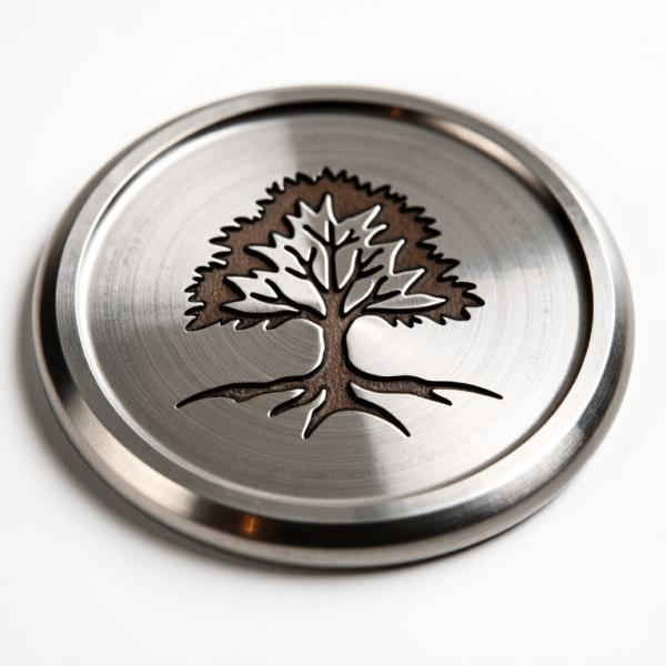 Antique Silver Brushed Bottle Coaster Elegant Protection For Bottles