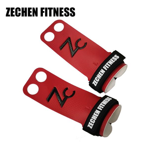Weight lifting gymnastics hand protect carbon leather 2 hole crossfit hand grips