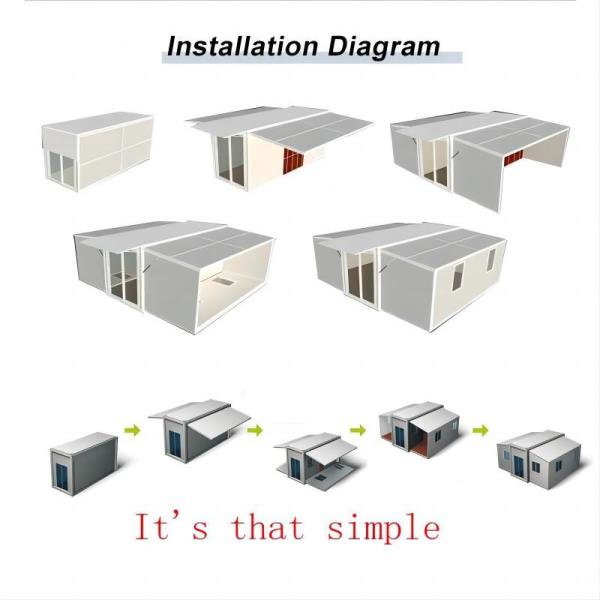 2 Bedroom Luxury Prefabricated Homes Expandable Container House with Full Bathroom Design