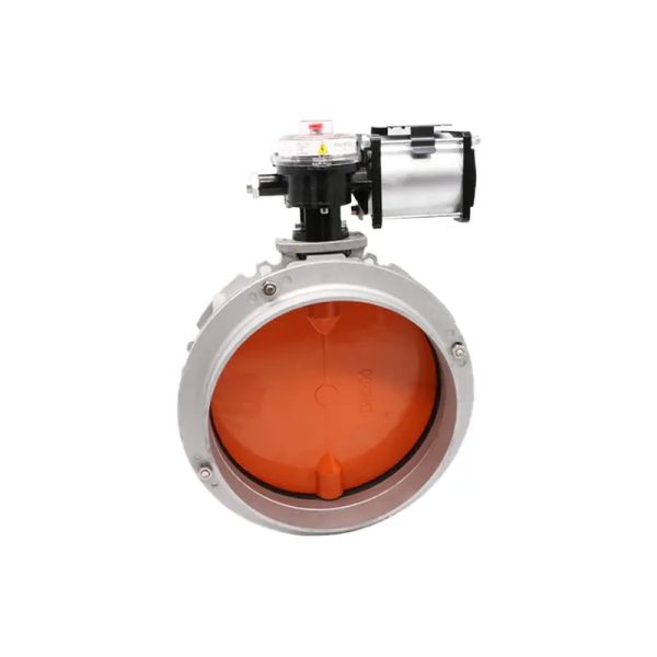Single Flange Pneumatic Powder Butterfly Valve Aluminum Alloy Dust Butterfly Valve with Limit Switch for Cement Silo Discharge